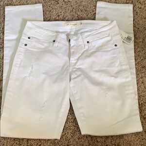 Forever 21 white distressed jeans